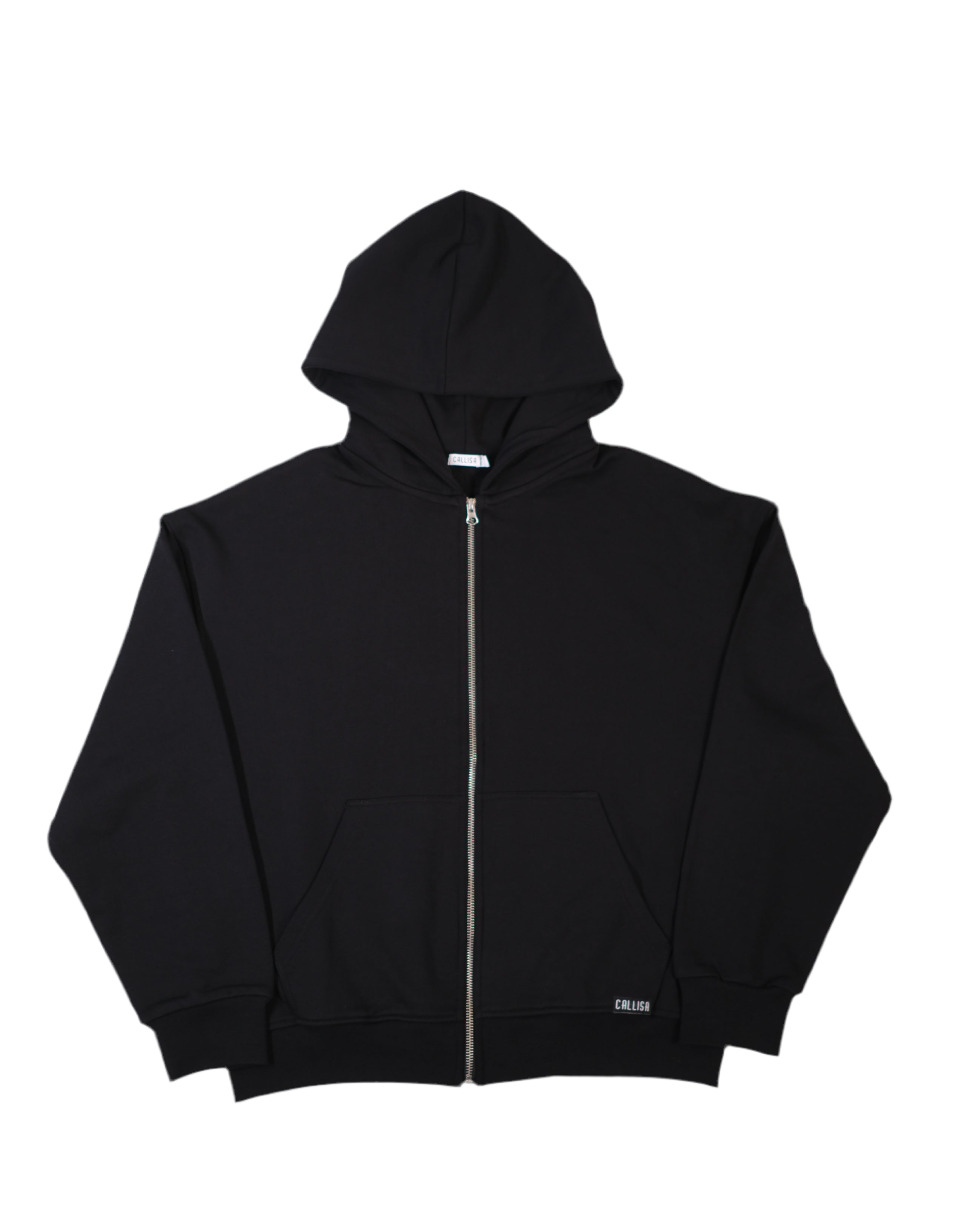 Schwarzer Zip Hoodie