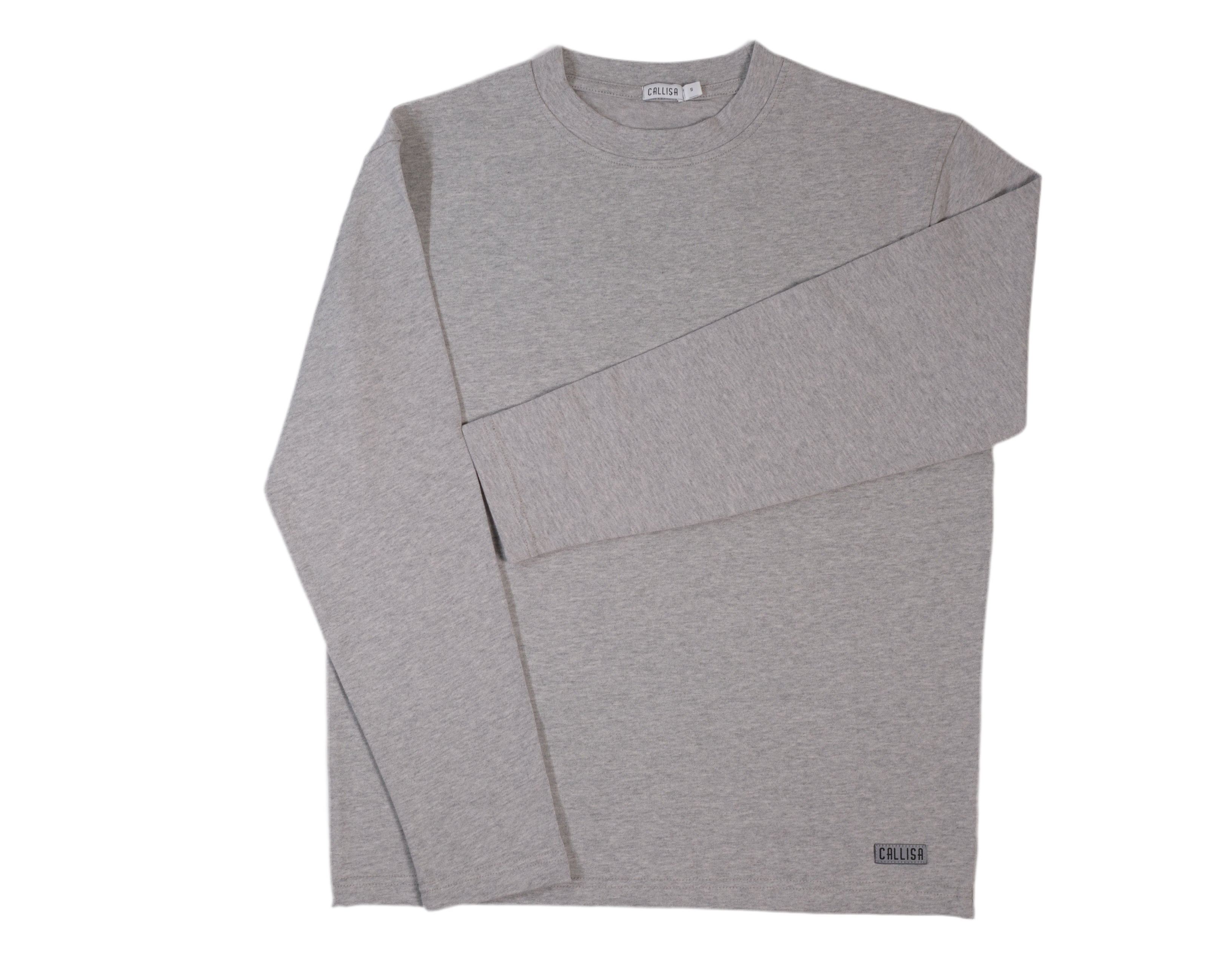 Grau Melanges Langarmshirt