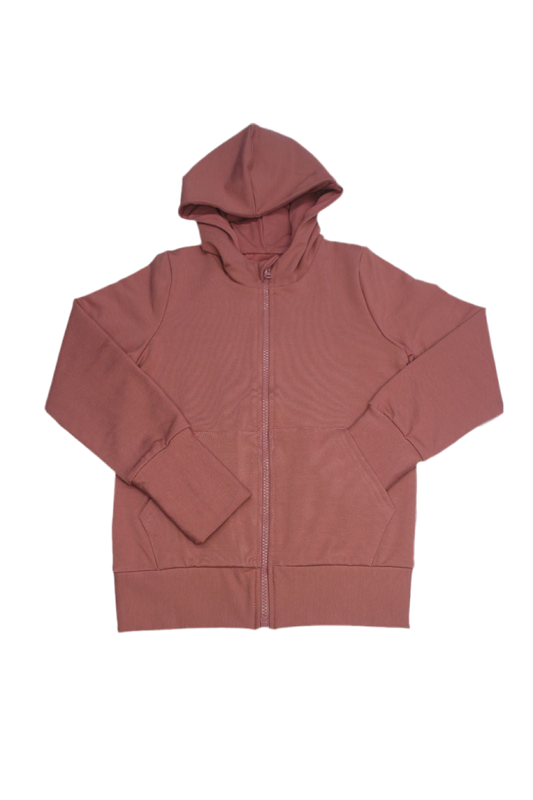 Altrosa Zip-Hoodie für Kinder