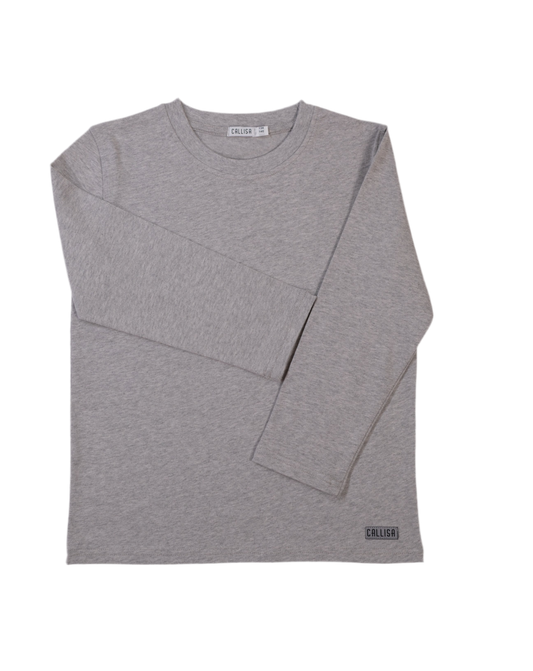 Grau Melanges Langarmshirt für Kinder