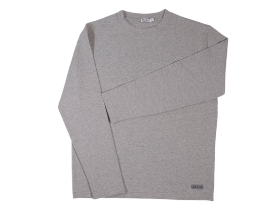 Grau Melanges Langarmshirt
