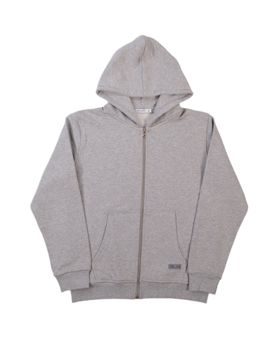 Grau Melanger Zip-Hoodie für Kinder