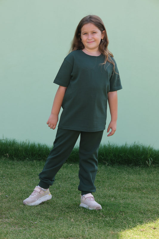 Dunkel Grünes T-Shirt für Kinder