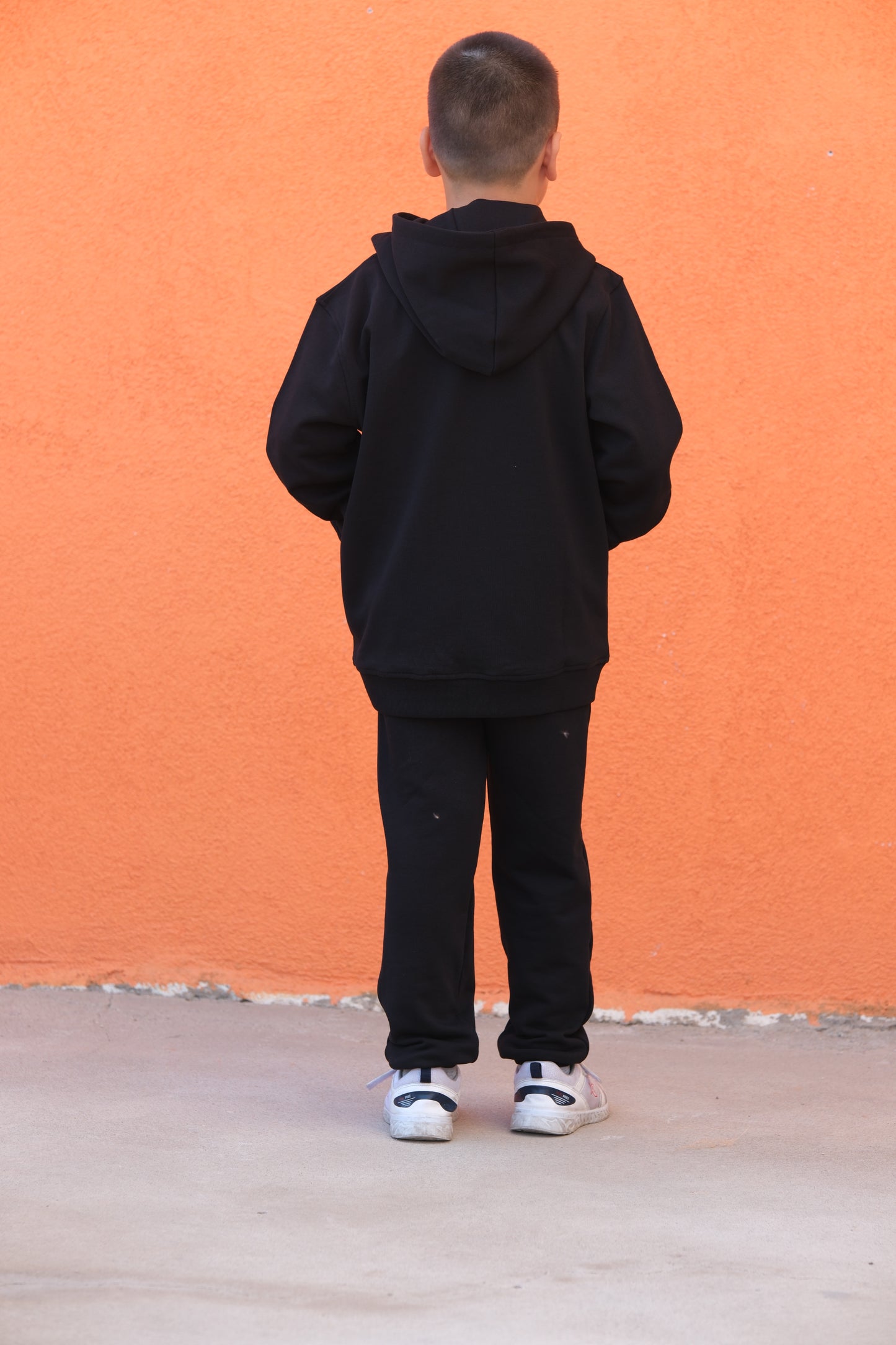 Schwarzer Zip Hoodie für Kinder