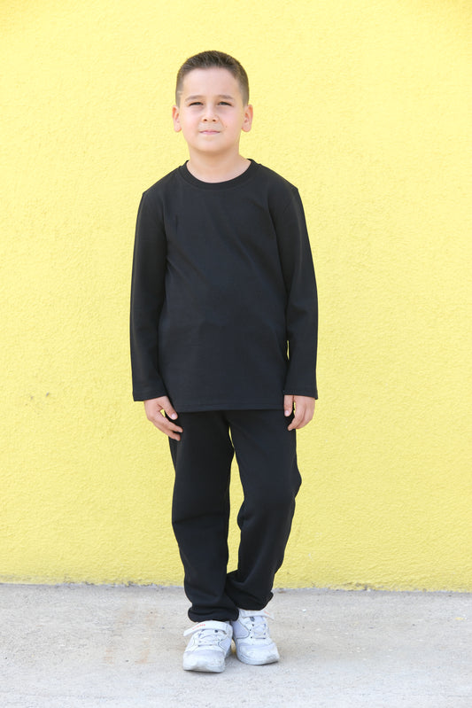 Schwarzes Langarmshirt für Kinder