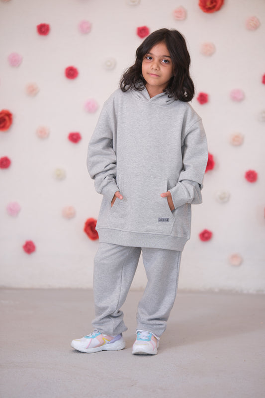 Grau Melanger Hoodie für Kinder