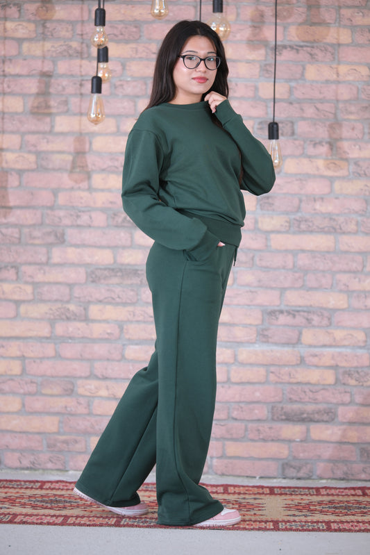 Dunkel Grüner Sweatshirt für Frauen