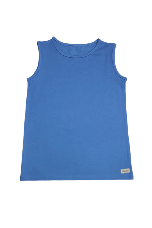 Himmelblaues Ärmelloses T-Shirt für Kinder